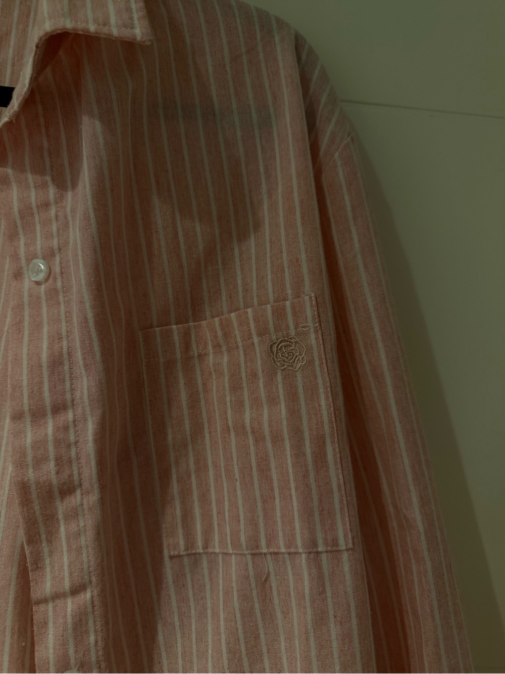 Beginning Boutique Pink and White Striped Button Shirt and Shorts - Picture 3 of 11